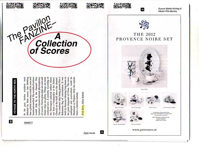 Front page of The Pavillon Fanzine A Collection of Scores (2012)