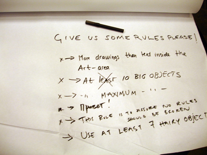Day 12: Rules created by the artists part of 'An Everyday Improvement', Kirkenes (2006)