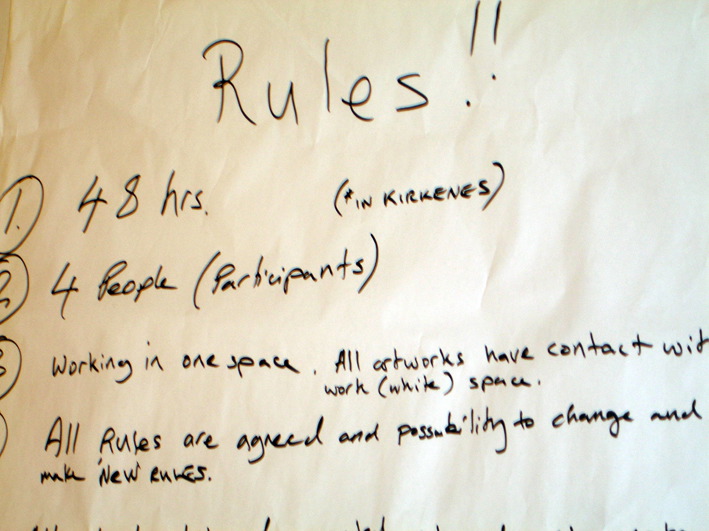 Day 2: Detail of rules made for 'An Everyday Improvement', Kirkenes (2006)