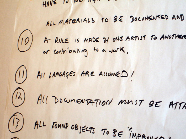 Day 2: Detail of rules made for 'An Everyday Improvement', Kirkenes (2006)