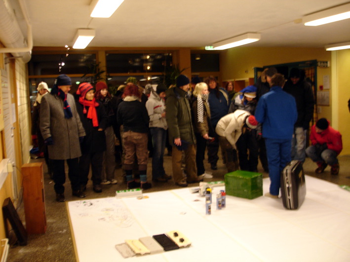 'An Everyday Improvement' occupied the entrance hall of the public library in Kirkenes